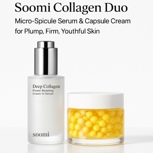 Soomi Collagen Duo – Micro-Spicule Serum & Capsule Cream for Plump, Firm, Youthful Skin